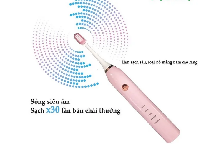 Bàn chải điện sóng siêu âm tăng hiệu quả làm sạch so với bàn chải thường gấp nhiều lần
