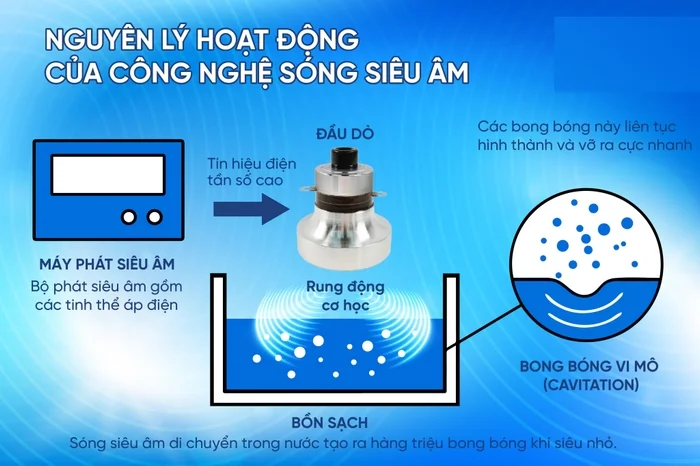 Nguyên lý, hiệu quả và ứng dụng sóng siêu âm diệt khuẩn 2 Nguyên lý hoạt động của sóng siêu âm diệt khuẩn